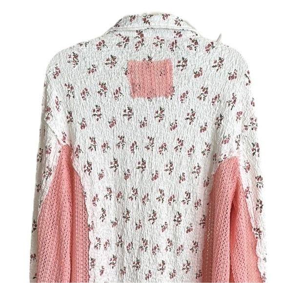 POL Cottagecore Slouchy Floral Crochet Blouse Bohemian Girly Relaxed Fit Large - Picture 10 of 16
